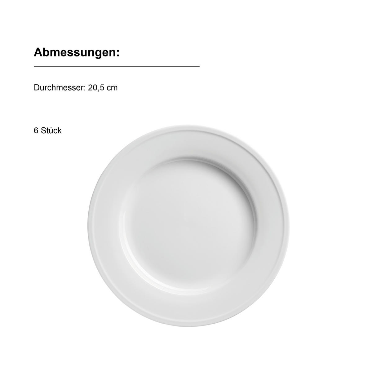 DESSERTTELLERSET Weiß 6-teilig Arlona  - Weiß, Basics, Keramik - Mäser