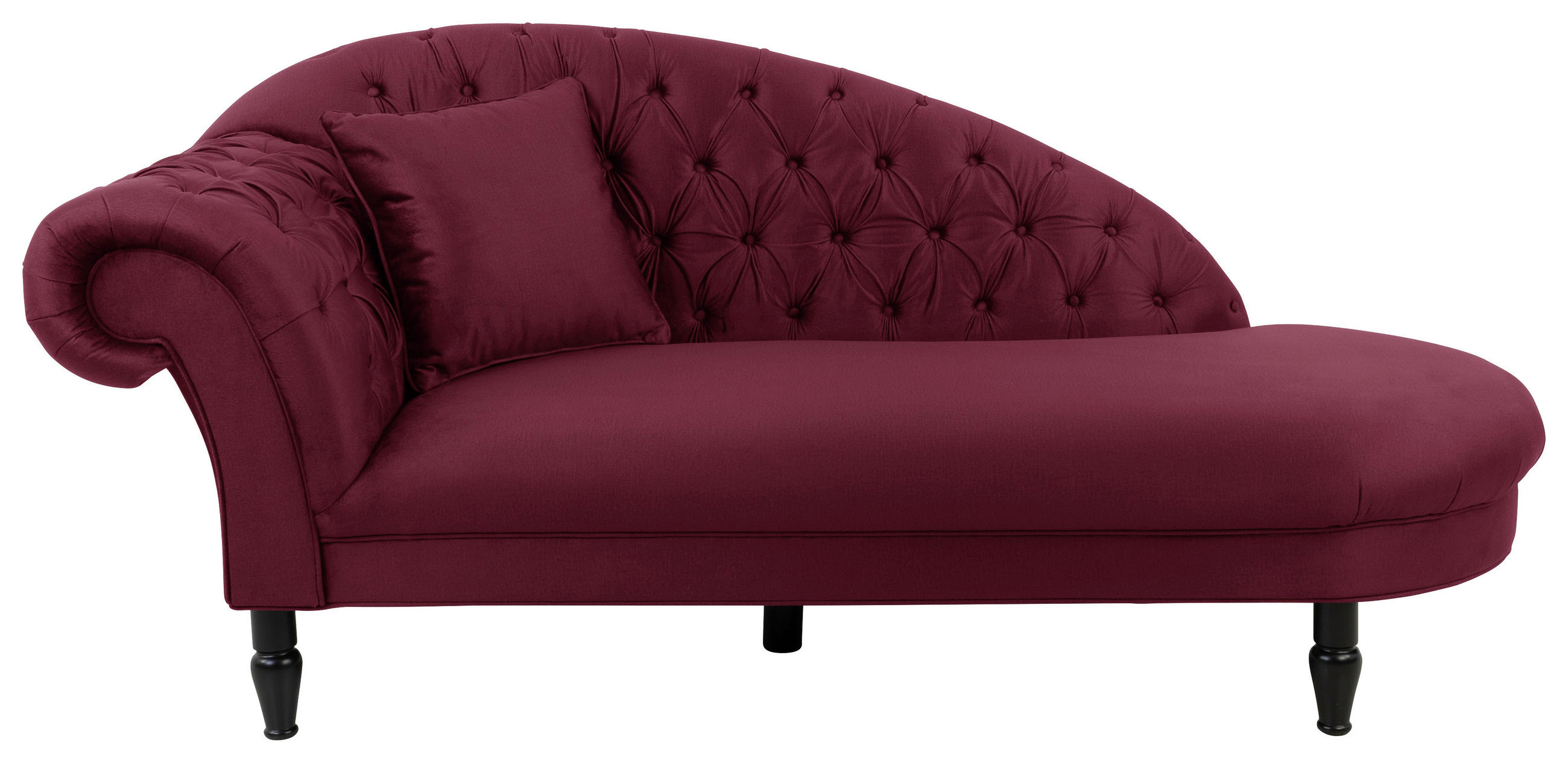 RÉCAMIERE Rot Velours  - Rot/Schwarz, Design, Holz/Textil (216/91/103cm) - MID.YOU