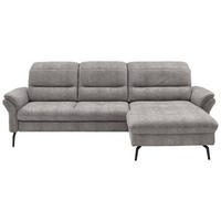 ECKSOFA in Flachgewebe Graubraun  - Graubraun/Schwarz, Konventionell, Textil/Metall (260/181cm) - Beldomo Speed