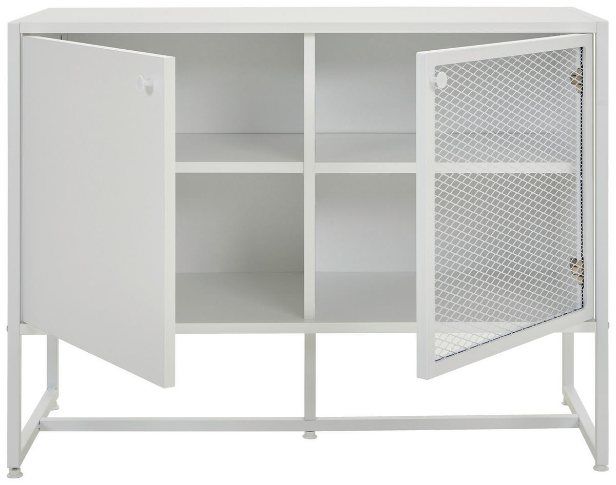 ŠIROKÁ KOMODA, bílá, 100/75/41 cm - bílá/černá, Moderní, kov/kompozitní dřevo (100/75/41cm) - P & B
