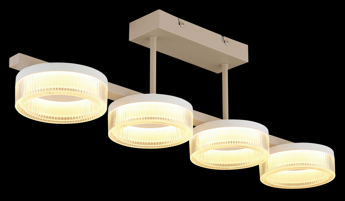 LED-DECKENLEUCHTE 67/13/19,5 cm   - Sandfarben/Transparent, Design, Kunststoff/Metall (67/13/19,5cm) - Globo