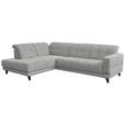 ECKSOFA  in Webstoff Grau  216/302 cm  - Schwarz/Grau, Design, Holz/Textil (216/302cm) - Xora