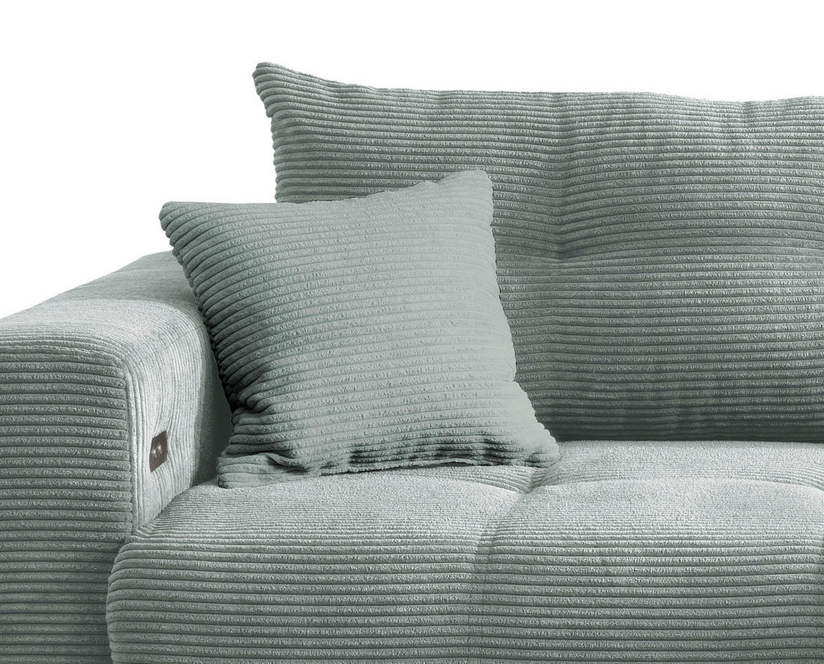 ECKSOFA Hellblau Cord  - Schwarz/Hellblau, MODERN, Holz/Textil (246/177cm) - MID.YOU