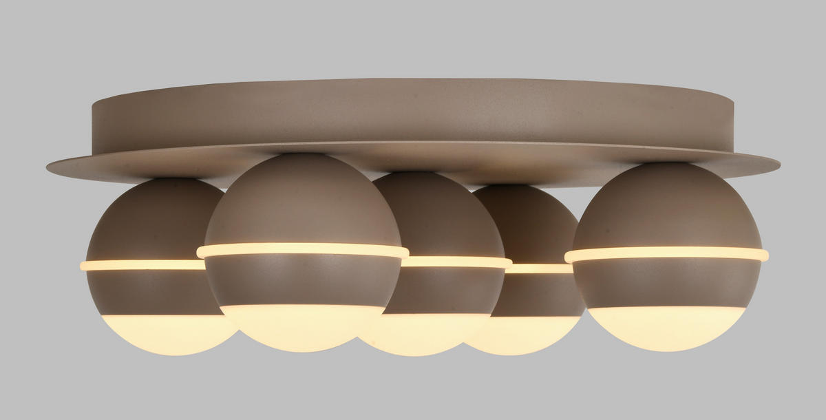 LED-DECKENLEUCHTE Biarritz 40/40/14 cm  - Sandfarben, Design, Kunststoff/Metall (40/40/14cm)