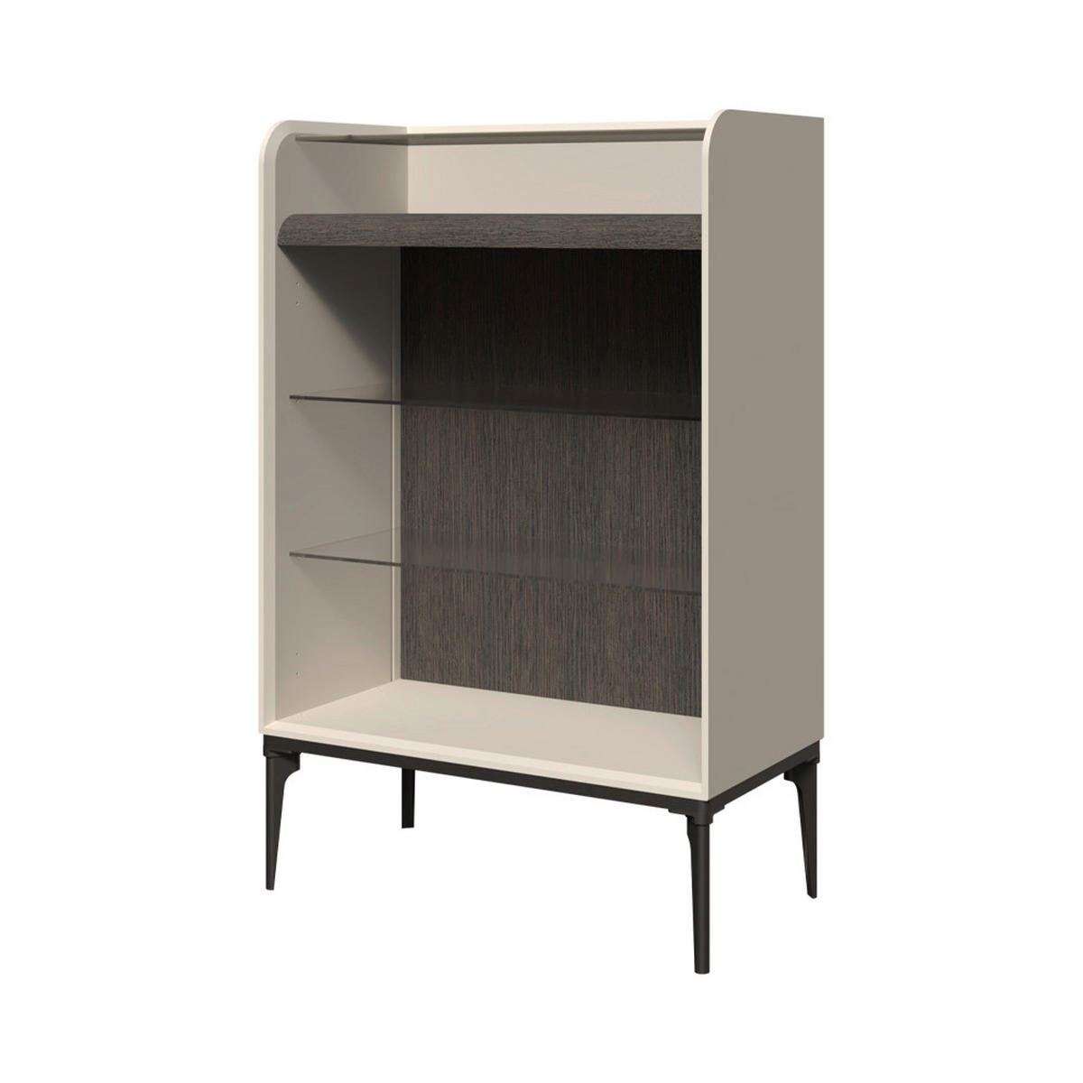 VITRINA antracit   - antracit, Dizajnerski, staklo/metal (81/124/43cm)
