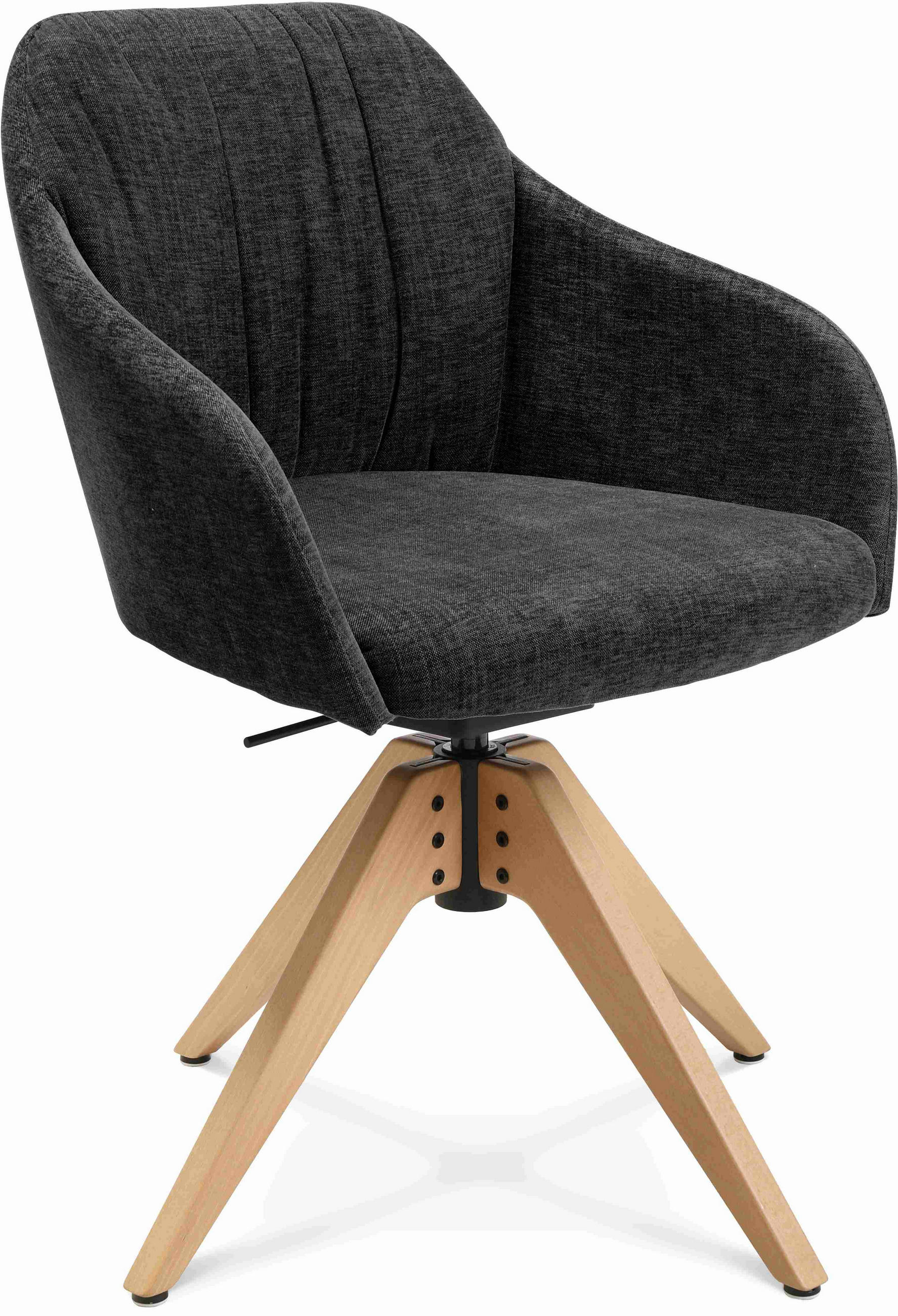 ARMLEHNSTUHL  in Velours  - Eichefarben/Graphitfarben, Design, Holz/Textil (58/82,5-85,2/60cm) - Johann Jakob