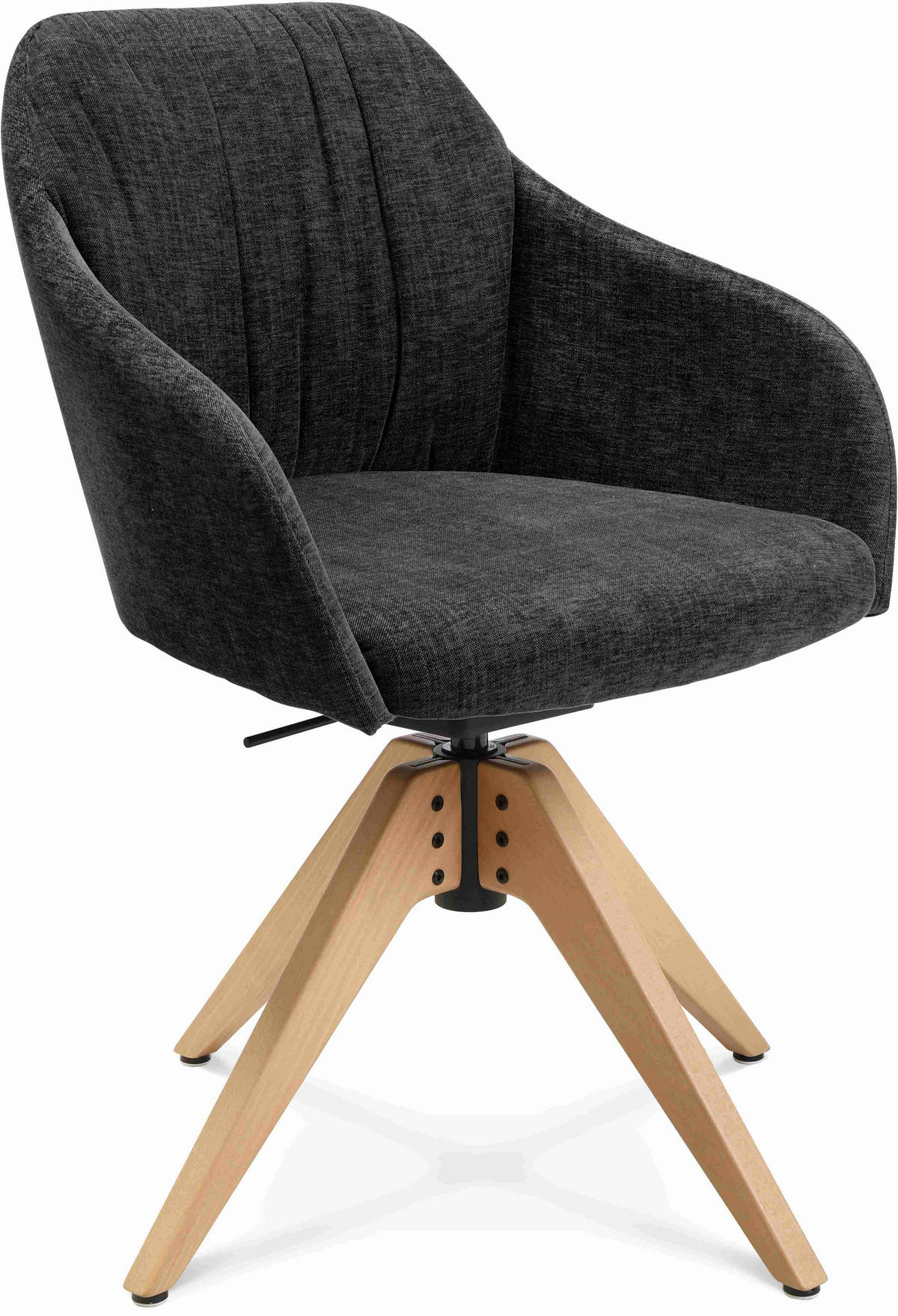 ARMLEHNSTUHL  in Velours  - Eichefarben/Graphitfarben, Design, Holz/Textil (58/82,5-85,2/60cm) - Johann Jakob