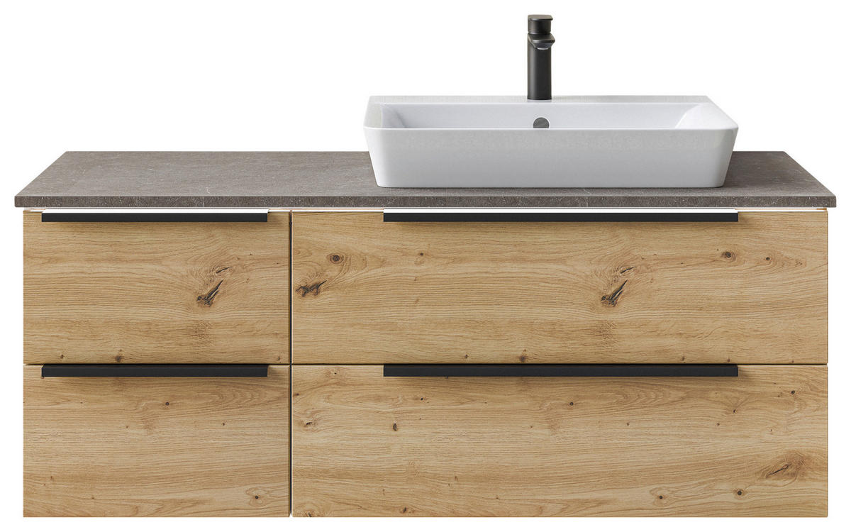 WASCHTISCHKOMBI 127 cm  - Schwarz/Eiche Artisan, KONVENTIONELL, Keramik/Holzwerkstoff (127cm) - Dieter Knoll