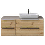 WASCHTISCHKOMBI 127 cm  - Schwarz/Eiche Artisan, KONVENTIONELL, Keramik/Holzwerkstoff (127cm) - Dieter Knoll