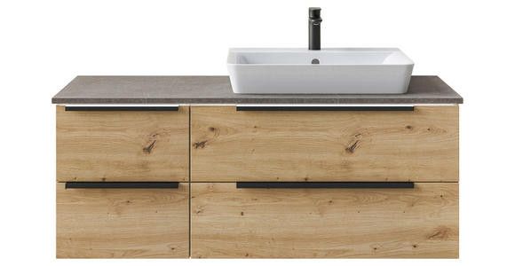 WASCHTISCHKOMBI 127 cm  - Schwarz/Eiche Artisan, KONVENTIONELL, Keramik/Holzwerkstoff (127cm) - Dieter Knoll