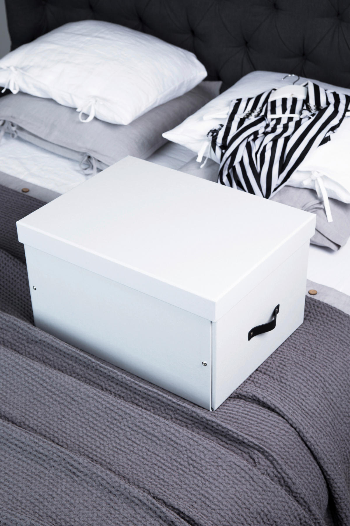 AUFBEWAHRUNGSBOX - Weiß, Basics, Karton/Papier (38/28.5/50.5cm)