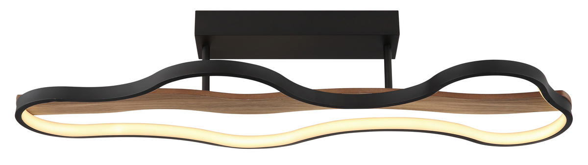 DECKENLEUCHTE 80,6/29/15 cm  - Dunkelbraun/Opal, Trend, Holz/Kunststoff (80,6/29/15cm) - Collett's Monde
