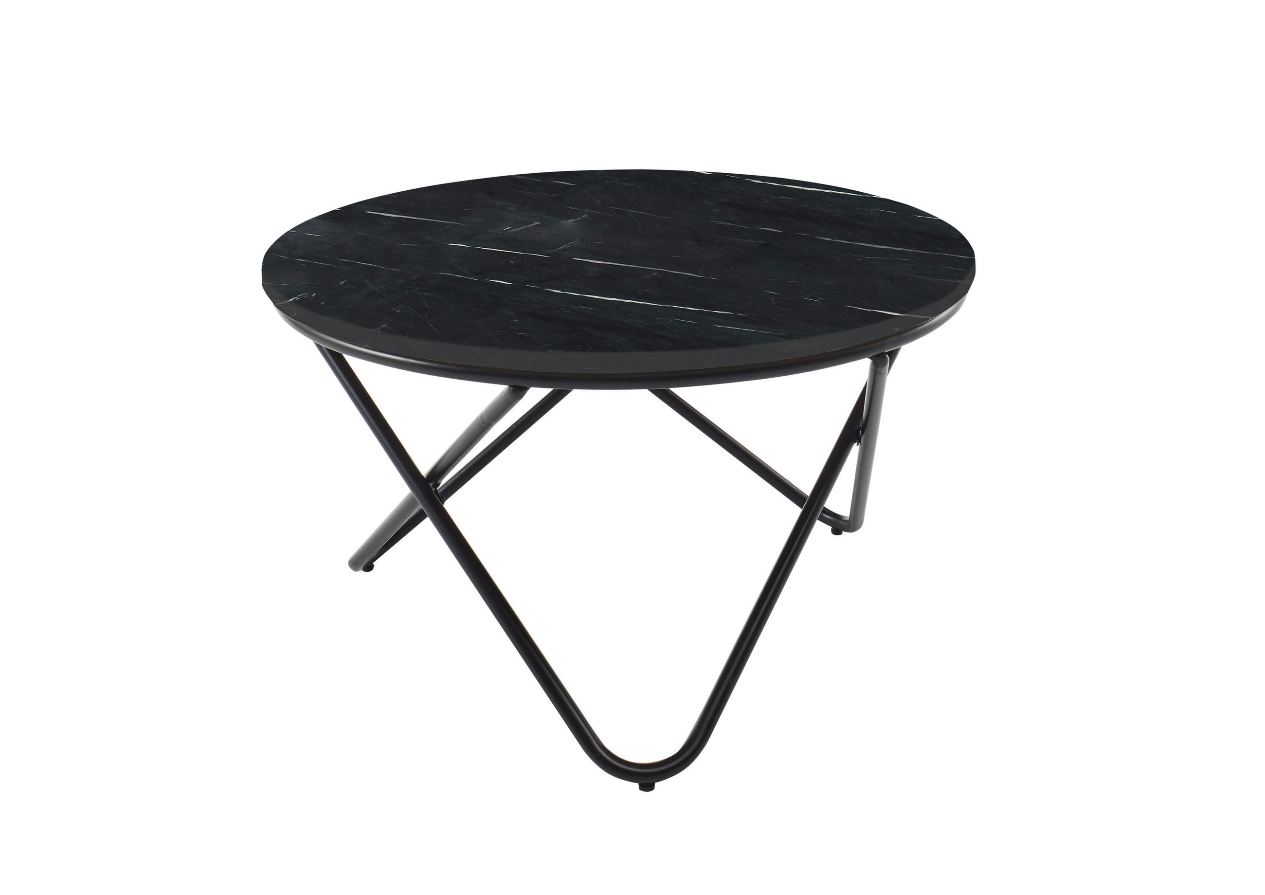 COUCHTISCH 80/46/80 cm  in Metall, Stein  - Schwarz, Design, Stein/Metall (80/46/80cm) - MID.YOU