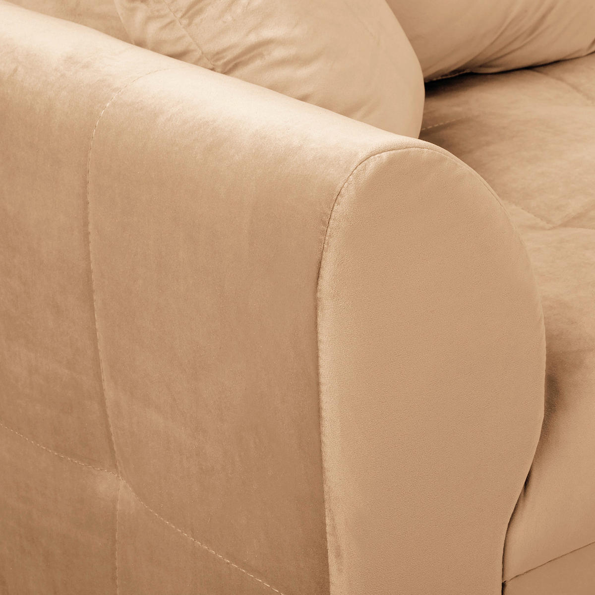 ECKSOFA Ariella in Samt Braun  231/161 cm  - Naturfarben/Braun, Design, Holz/Textil (231/161cm) - Livetastic