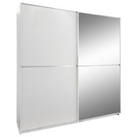 SCHWEBETÜRENSCHRANK 135/198/64 cm,  in Weiß, 2 Tür(en)  - Weiß, Design, Glas/Holzwerkstoff (135/198/64cm) - MID.YOU