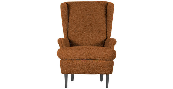 OHRENSESSEL Flachgewebe Rostfarben  - Rostfarben/Dunkelbraun, Design, Holz/Textil (72/104/85cm) - Carryhome