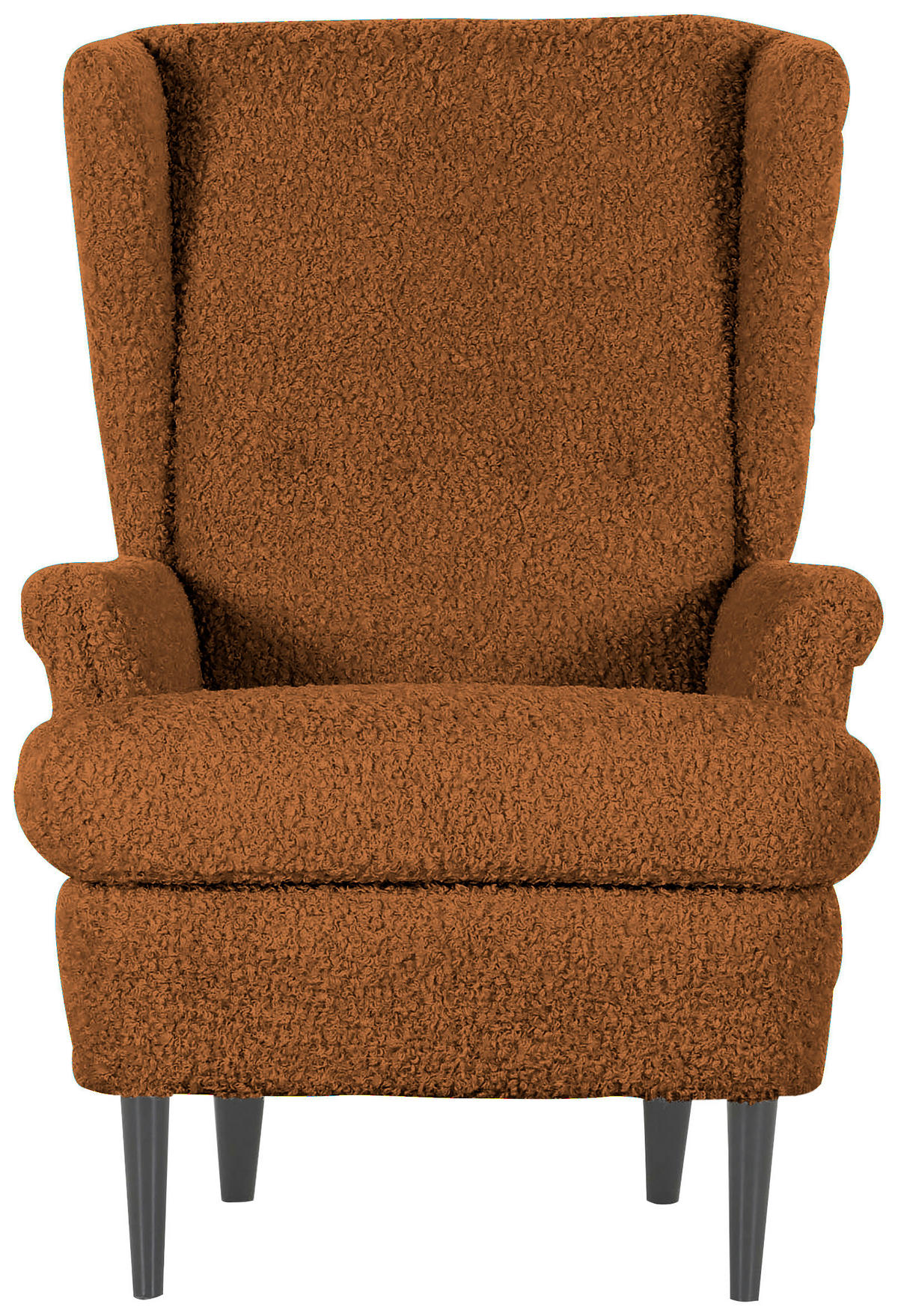 OHRENSESSEL in Flachgewebe Rostfarben  - Rostfarben/Dunkelbraun, Design, Holz/Textil (72/104/85cm) - MID.YOU