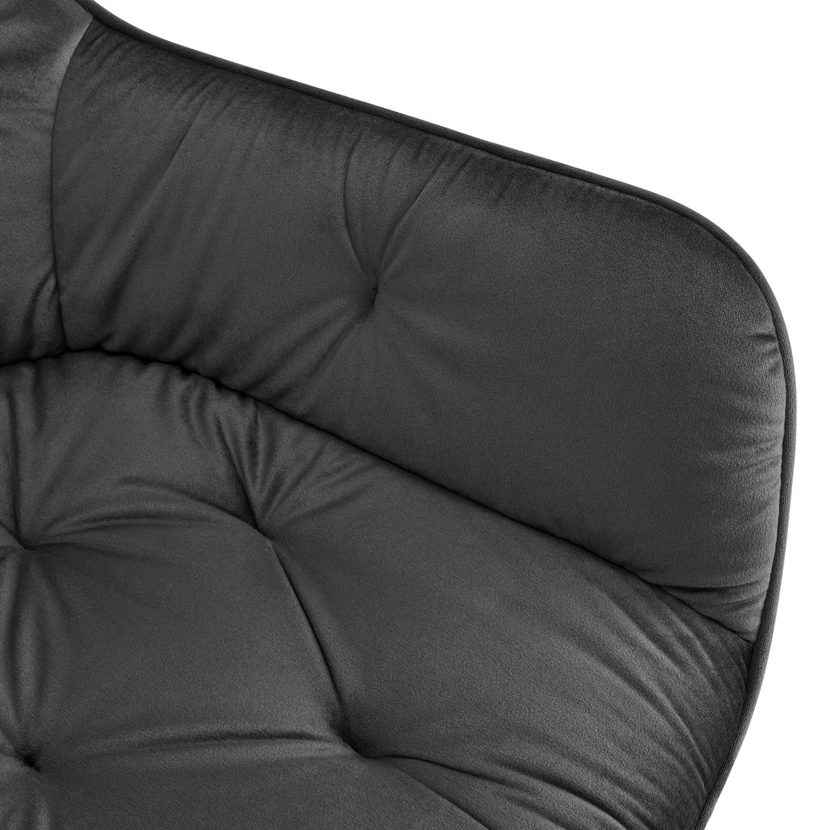 ARMLEHNSTUHL  in Eisen Samt  - Schwarz, LIFESTYLE, Holz/Textil (61/82/62cm) - Livetastic