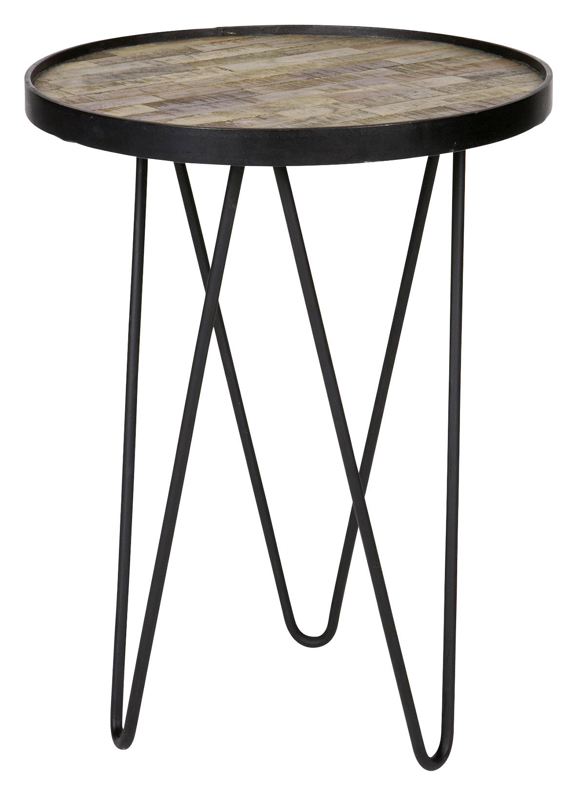 Beistelltisch in Holz, Metall 39/39/52 cm