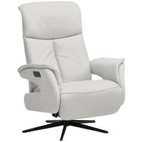 RELAXSESSEL in Leder Weiß  - Schwarz/Weiß, Design, Leder/Metall (78/106/88cm) - Welnova