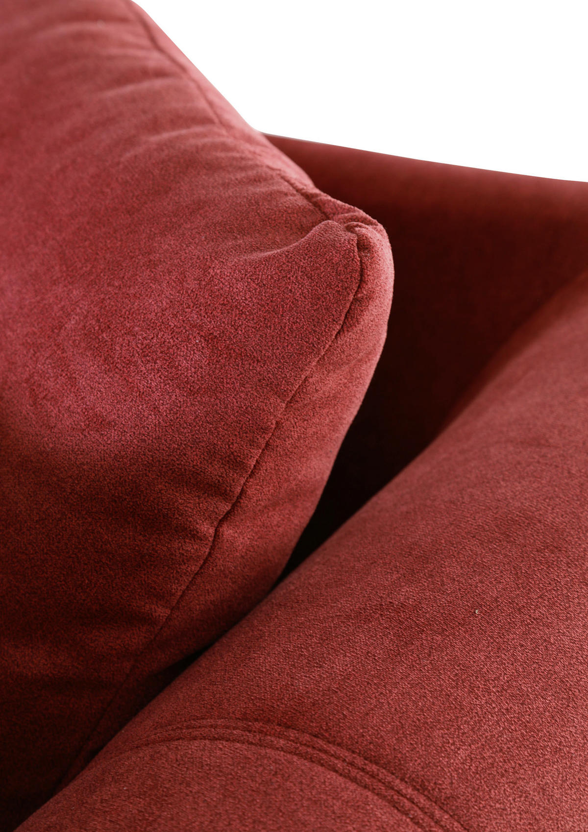 BIGSOFA in Flachgewebe Rot  - Dunkelbraun/Rot, Konventionell, Holz/Textil (270/80/110cm) - Livetastic