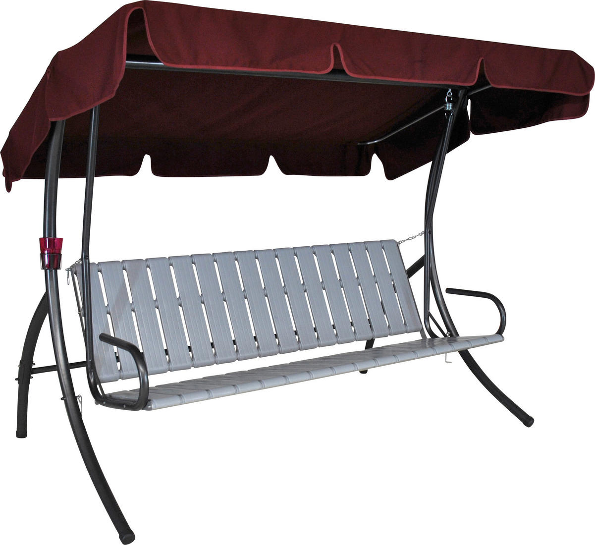 HOLLYWOODSCHAUKEL 210/160/145 cm  - Dunkelgrün/Dunkelgrau, Basics, Kunststoff/Textil (210/160/145cm) - Boxxx