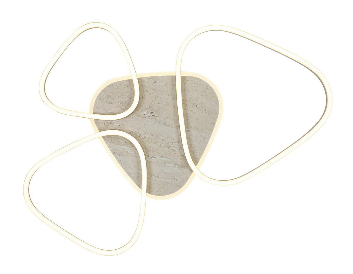 DECKENLEUCHTE    75/50/5 cm  - Champagner, Trend, Kunststoff/Metall (75/50/5cm) - Collett's Monde