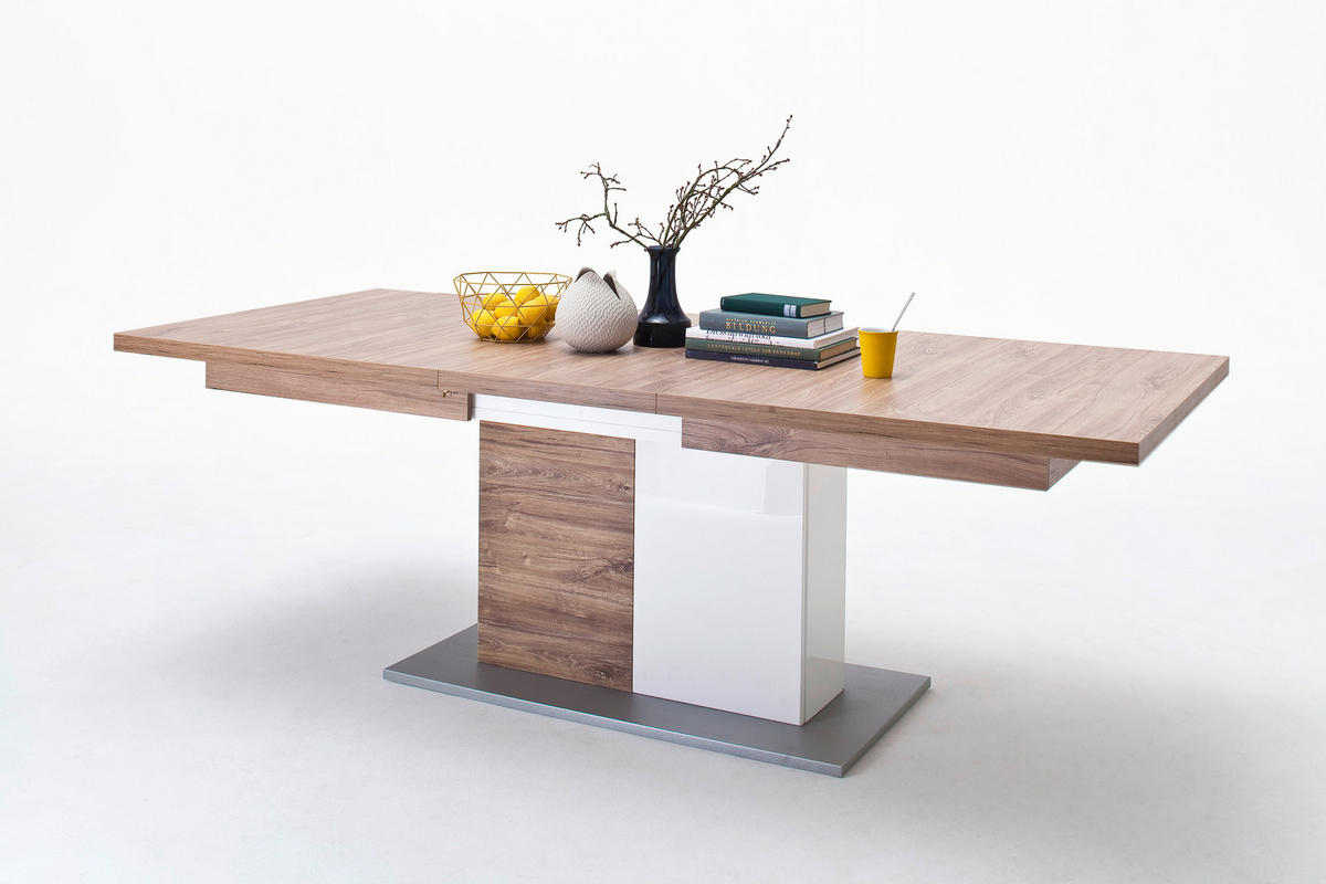 MATBORD i trämaterial 180-230/100/77 cm   - vit/ekfärgad, Design, trämaterial (180-230/100/77cm) - Livetastic