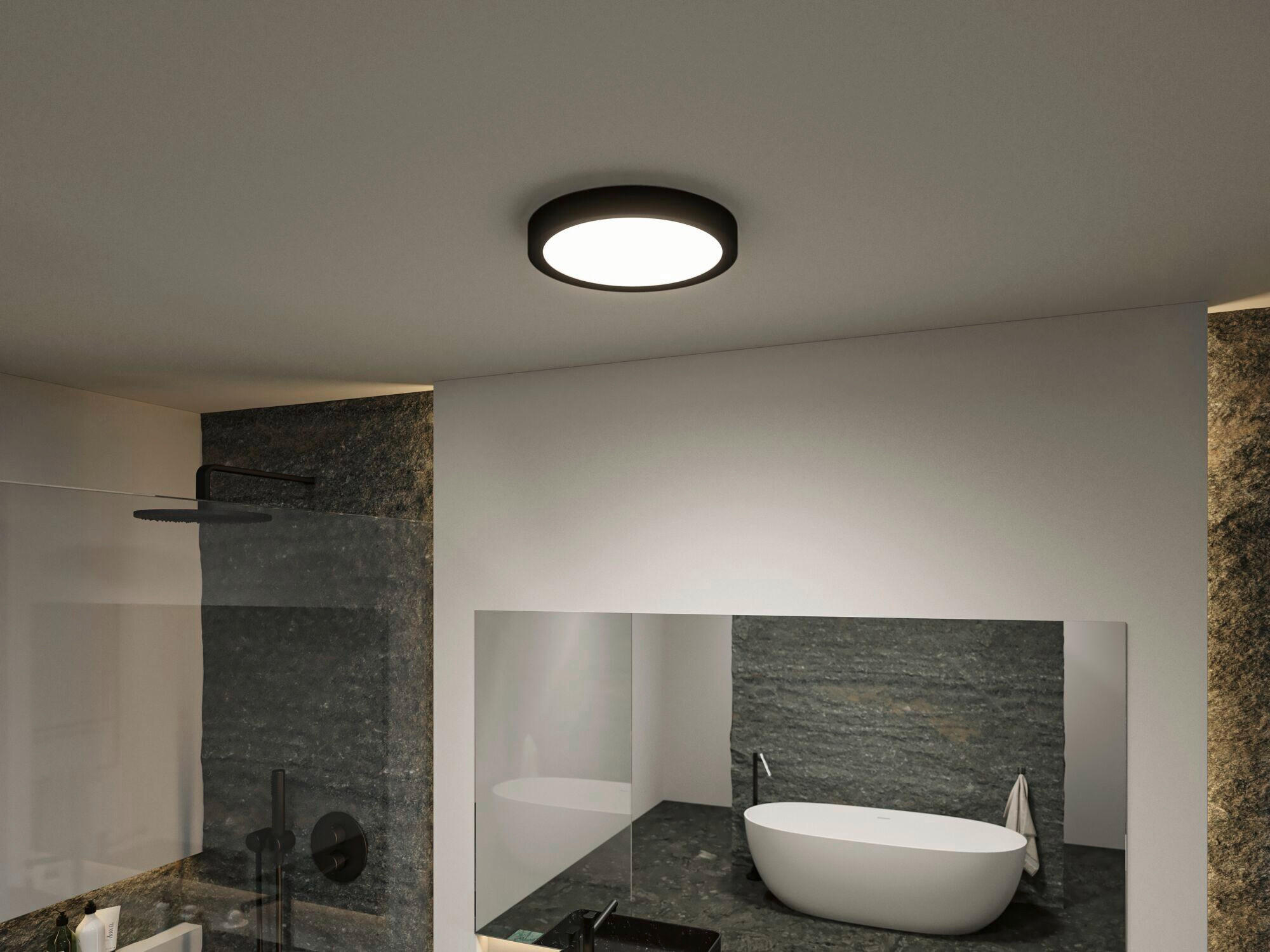 LED-DECKENLEUCHTE Tega 33,4/6,5 cm   - Schwarz, Basics, Kunststoff (33,4/6,5cm) - Paulmann