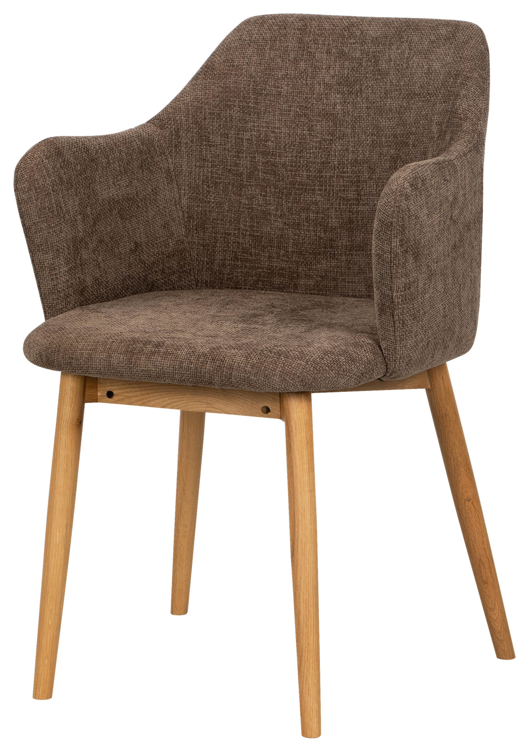 ARMLEHNSTUHL   Leinenoptik  Naturfarben, Hellbraun  - Hellbraun/Naturfarben, Modern, Holz/Textil (55/82/57cm) - Livetastic