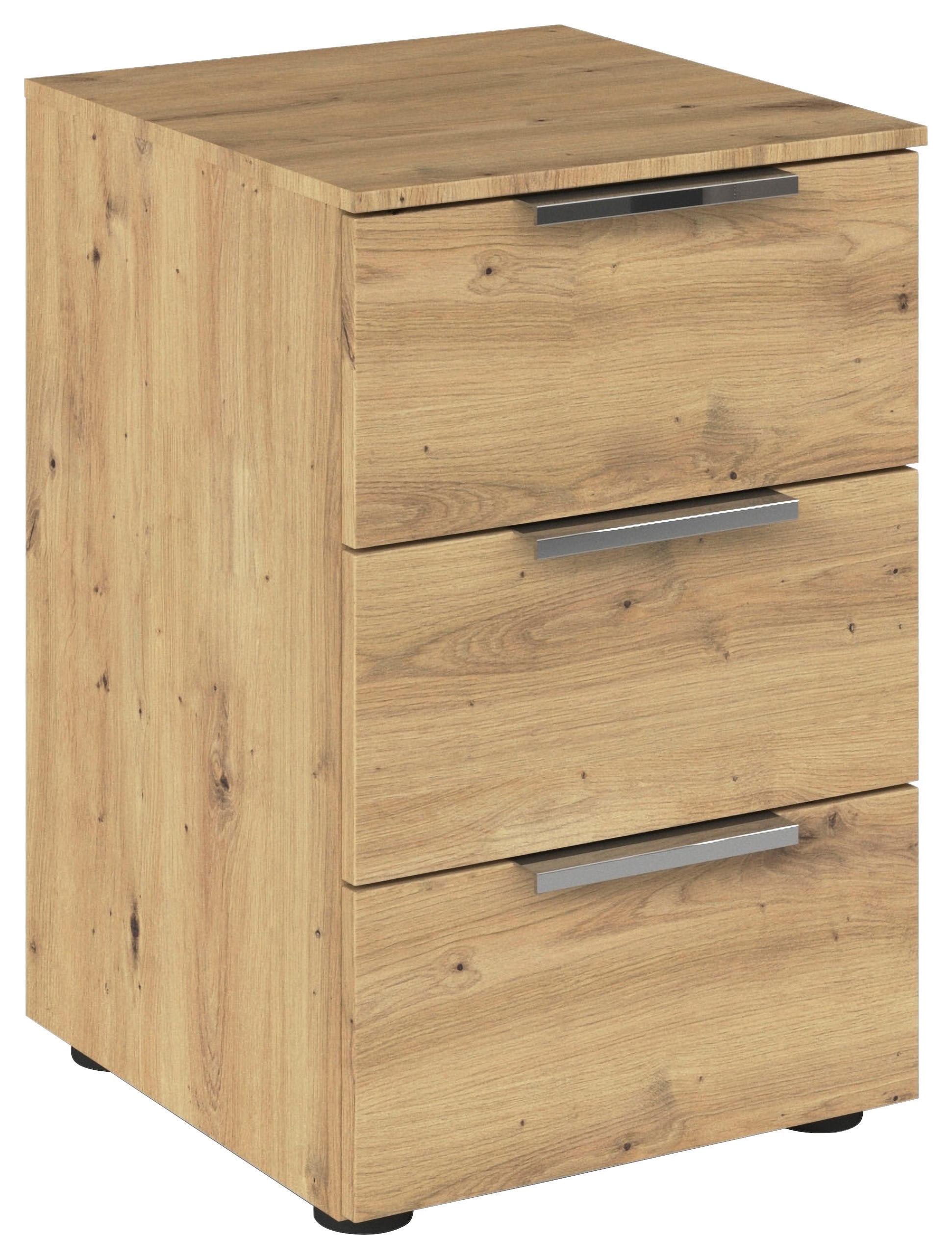 Rauch Möbel Nachtschrank Eiche Artisan, Chrom 40x61x42 cm
