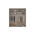 SCHWEBETÜRENSCHRANK 201/236/68 cm 2-türig Weiß  - Alufarben/Weiß, Basics, Glas/Holzwerkstoff (201/236/68cm) - Novel
