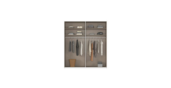 SCHWEBETÜRENSCHRANK 201/236/68 cm 2-türig Weiß  - Alufarben/Weiß, Basics, Glas/Holzwerkstoff (201/236/68cm) - Novel
