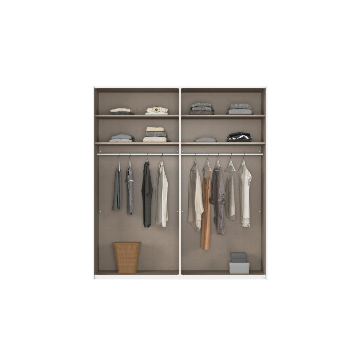 SCHWEBETÜRENSCHRANK 201/236/68 cm 2-türig Weiß  - Alufarben/Weiß, Basics, Glas/Holzwerkstoff (201/236/68cm) - Novel