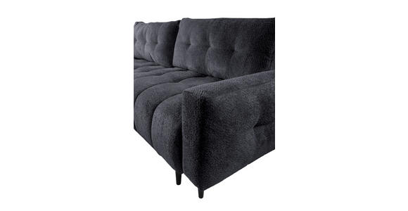 ECKSOFA in Chenille Graphitfarben - Schwarz/Graphitfarben, KONVENTIONELL, Holz/Textil (180/266cm) - Carryhome