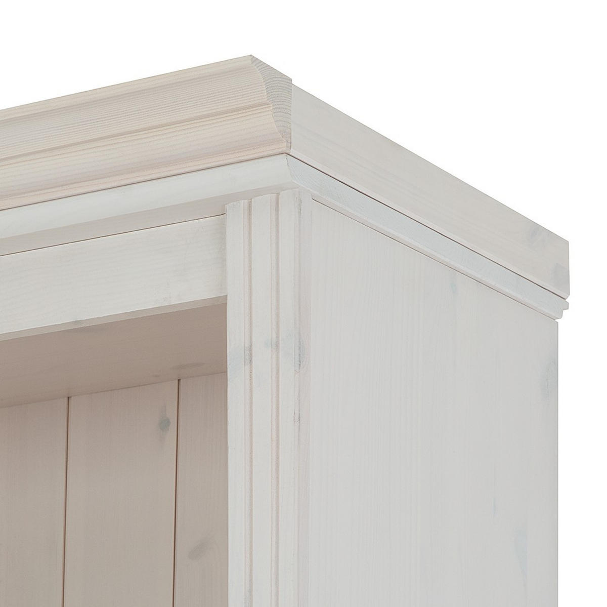 REGAL Kiefer massiv Weiß, Kieferfarben  - Weiß/Kieferfarben, Design, Holz (74/223/37cm) - Livetastic