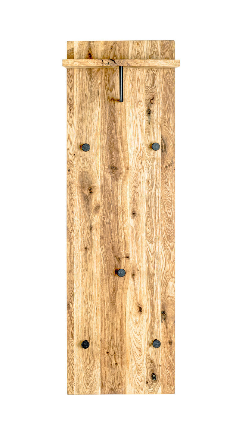 WANDGARDEROBE  in Eiche massiv Schwarz, Eichefarben  - Eichefarben/Schwarz, Basics, Holz/Metall (30/100/20cm)