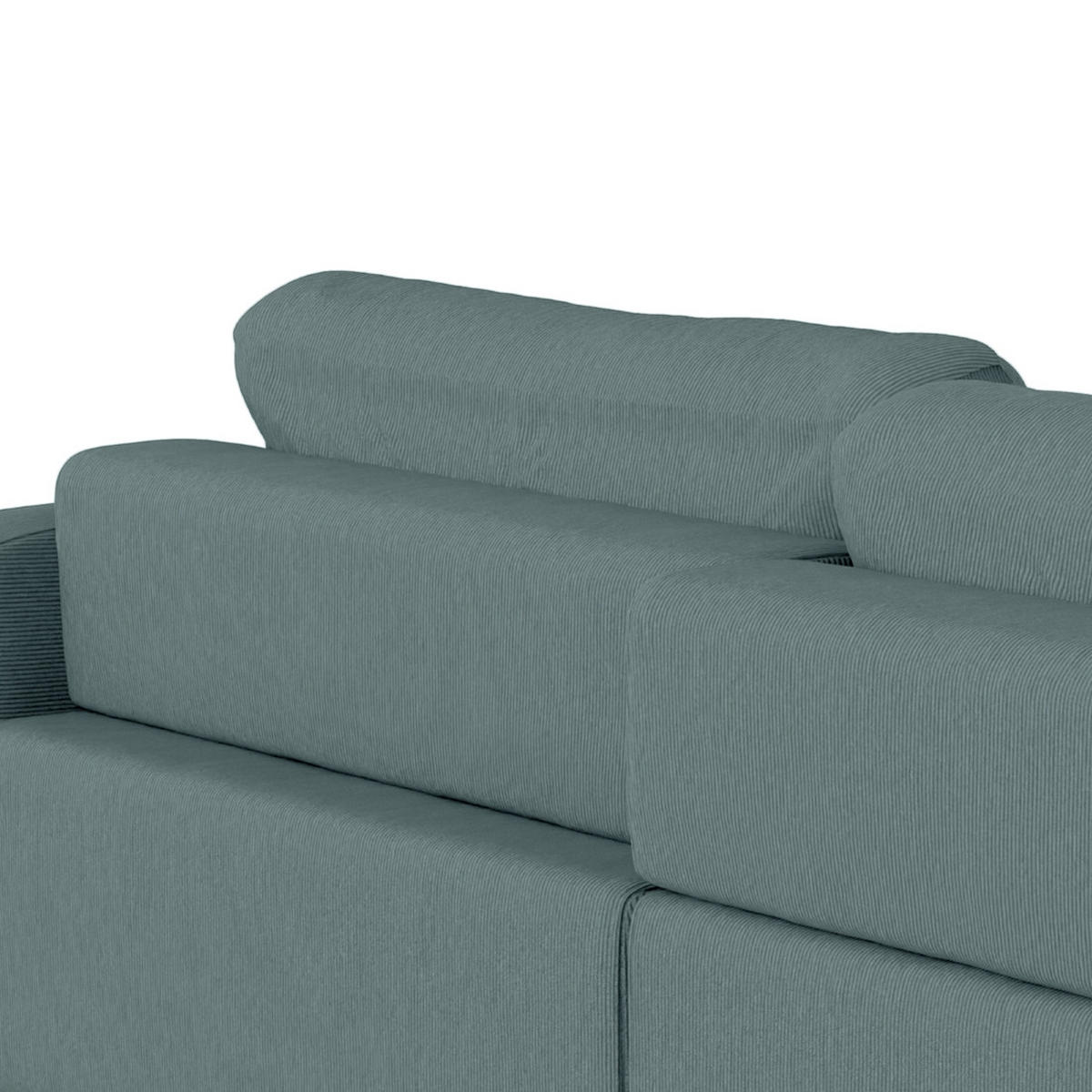 BIGSOFA in Cord Blaugrau  - Blaugrau/Schwarz, Modern, Kunststoff/Textil (264/84/125cm) - Trendmanufaktur