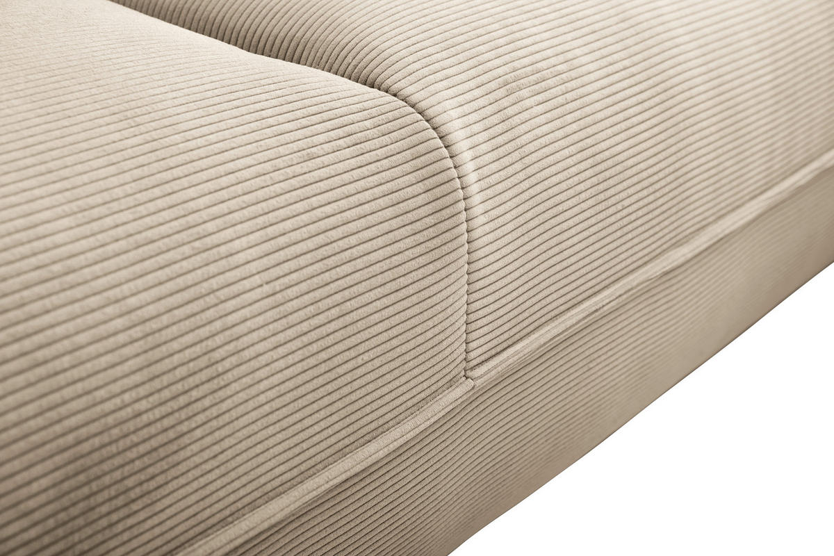 ECKSOFA Cord Beige  - Beige/Schwarz, Design, Kunststoff/Textil (343/154cm) - Koinor