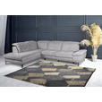 ECKSOFA Greige Webstoff Rücken echt, Relaxfunktion  - Greige/Schwarz, KONVENTIONELL, Textil/Metall (225/288cm) - Carryhome
