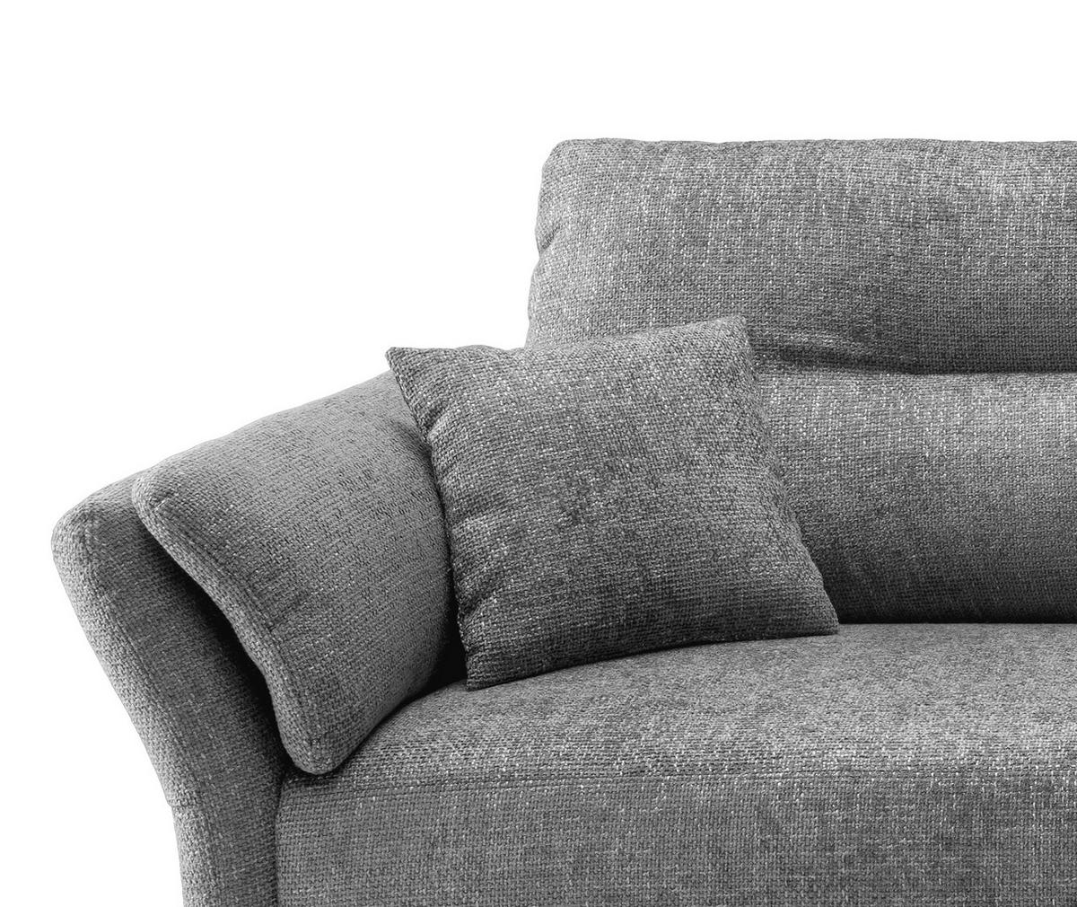 ECKSOFA in Struktur Grau  - Schwarz/Grau, Modern, Holz/Textil (269/172cm) - MID.YOU