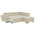 ECKSOFA  in Flachgewebe Beige  - Beige/Schwarz, KONVENTIONELL, Kunststoff/Textil (266/220cm) - Carryhome