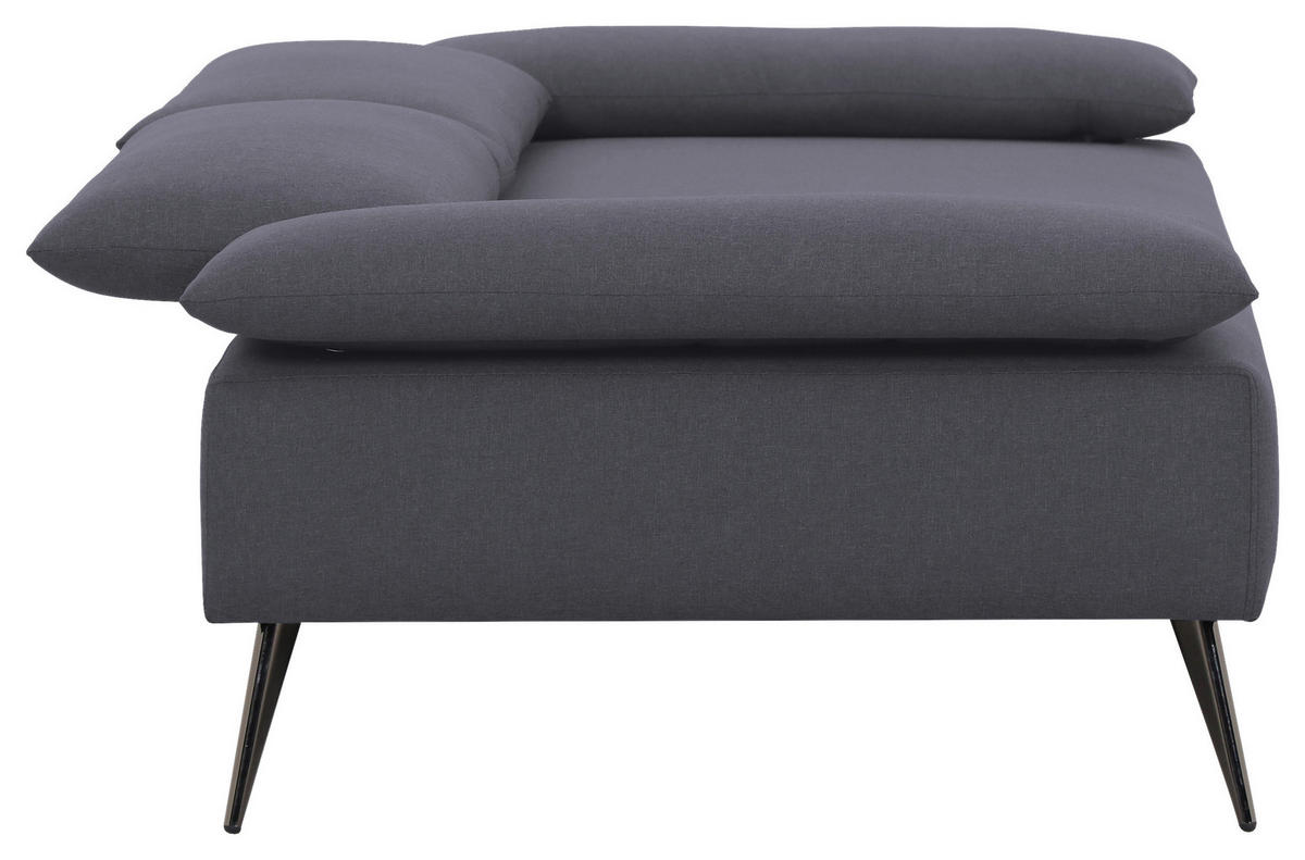 KANAPÉÁGY textil sötétszürke  - fekete/sötétszürke, Design, textil/fém (207/85/90cm) - Livetastic