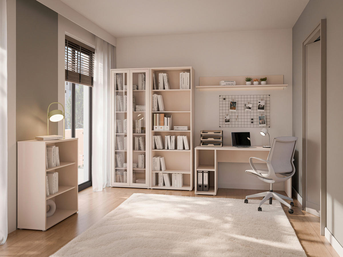 ARHIVSKA OMARA  peščene barve  - peščene barve, Moderno, leseni material (49,8/214,3/34,9cm) - Carryhome