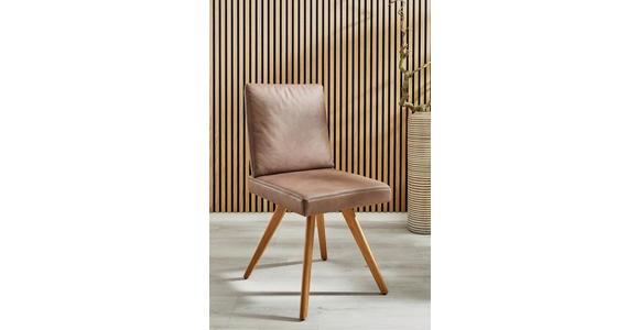 STUHL in Textil, Holz Eichefarben, Hellbraun  - Hellbraun/Eichefarben, Design, Holz/Textil (46/94/58cm) - Dieter Knoll