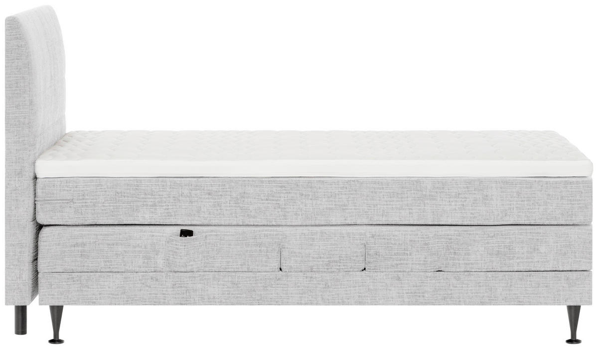 BOXSPRINGBETT 100/200 cm  Silberfarben  - Silberfarben/Schwarz, Konventionell, Holzwerkstoff/Textil (100/200cm) - Welnova