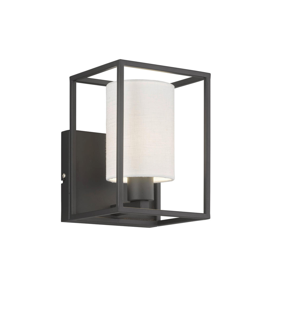 WANDLEUCHTE Gilli 22/14/16.5 cm   - Schwarz/Weiß, Design, Textil/Metall (22/14/16.5cm) - Fischer & Honsel