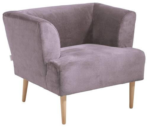 SESSEL in Plüsch Grau  - Buchefarben/Grau, Design, Holz/Textil (85/71/80cm) - MID.YOU