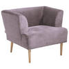 SESSEL in Plüsch Grau  - Buchefarben/Grau, Design, Holz/Textil (85/71/80cm) - MID.YOU