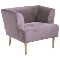 SESSEL in Plüsch Grau  - Buchefarben/Grau, Design, Holz/Textil (85/71/80cm) - MID.YOU